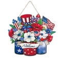 thumbnail image 2 of PEONAVET 4th of July Front Door Sign, Patriotic Stars Door Hanger for Font Door, Hanging Welcome Front Decor for Porch Home Wall Outside Decor, 2 of 6