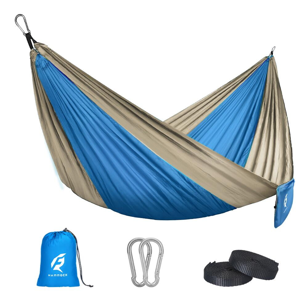 Backpacking QF Single Camping Hammock with 10FT Tree Straps Lightweight Parachute Portable Hammocks for Hiking Backyard Beach Outdoor Indoor Travel