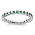 thumbnail image 2 of Auriga 925 Sterling Silver Created Emerald Eternity Ring for Women Size- 6, 2 of 6