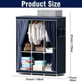 thumbnail image 6 of BAOKALER Dustproof Wardrobe Closet Storage Shelf, Non-woven Fabric Portable Closet Organizer, Dark Blue, 6 of 10