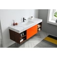 thumbnail image 6 of Manarola 60" Red Amber with Thick Quartz Wall Mount Bathroom Vanity, Open Shelf, 6 of 11
