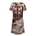 thumbnail image 5 of AOOCHASLIY Ladies Dresses for Home Casual PartyWomen's Comfortable Casual Ethnic Short Sleeve V Neck Print Dress, 5 of 5