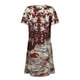 thumbnail image 5 of Puntoco Vestido De Manga Corta Con Cuello En V, Vestido Midi De Manga Corta Con Cuello En V Estampado De Verano Para Mujer Rojo Xxl, 5 of 5