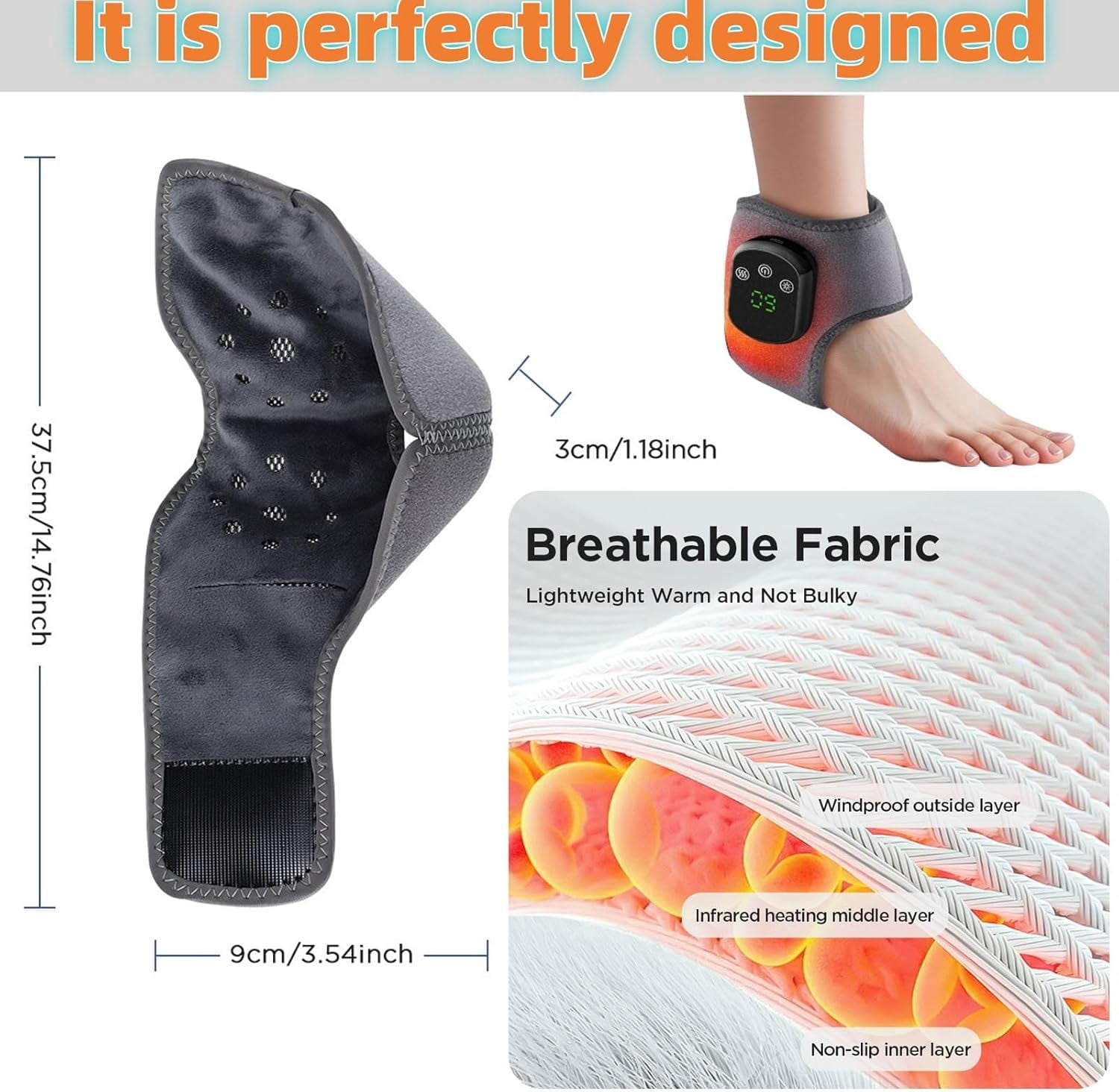 3-in-1 Foot Relief Massager, Foot Renew Triple Method, 5 Heat Levels,& 3 Vibration Modes Settings for Circulation & Pain Relief, Neuropathy, Tendinitis - Portable Cordless Design