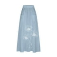 thumbnail image 4 of Taylonsss Clearance Women's Printed Elastic Waistband Pleated Pocket Skirt With Mid Calf Skirt, 4 of 5