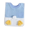 thumbnail image 2 of Babero impermeable para niños, delantal para lavarse la cara, cuello ajustable, toallas para saliva Pies de pato azul, 2 of 9