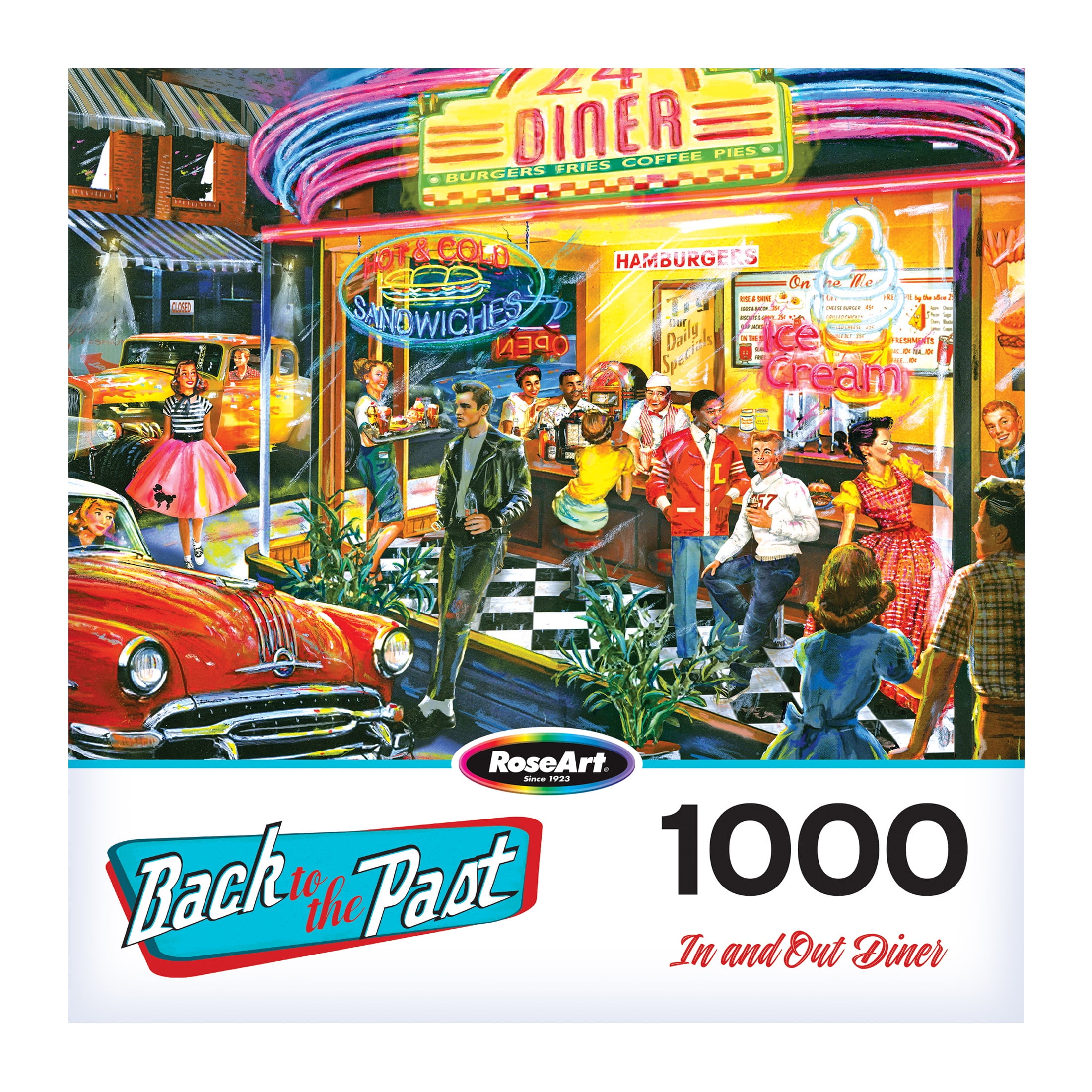RoseArt Back to the Past 1000-Piece In and Out Diner Adult Interlocking Puzzle