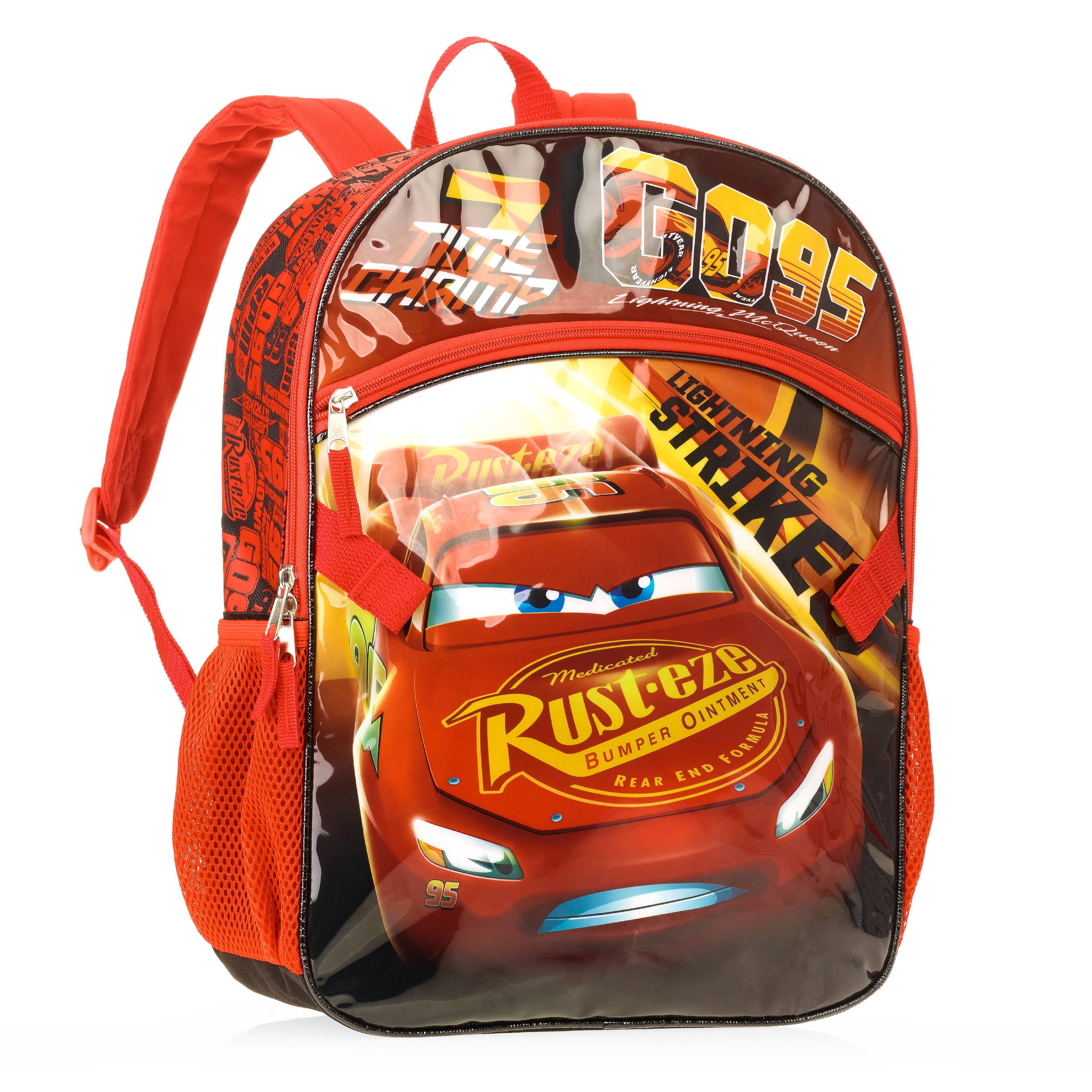 cars backpack with lunch bag