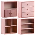 thumbnail image 1 of 4pcs Mini Maison Armoire Décor Miniature Meubles d'Armoire en Bois Modèles, 1 of 8