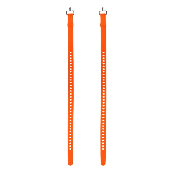 Uxcell 2 Pcs Silicone Tie Down Strap, 70cm / 28 inch Versatile Wear Resistant Silicone Securing Strap with Metal Buckle for Luggage Binding Outdoor Equipment Sorting,Orange
