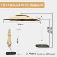 thumbnail image 2 of Domi Outdoor 9.68FT Outdoor Round Cantilever Umbrella with Center Pole, UV-Resistant Canopy, Wind Vent, Tilt & Crank System—Ideal for Patio, Garden, Deck, Pool, Outdoor Dining, 2 of 7