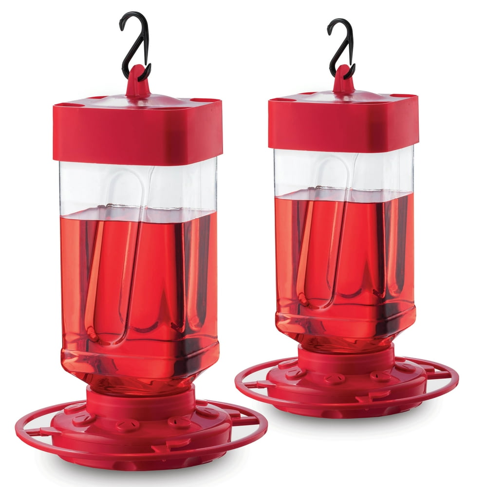 Hummingbird Feeders for Outdoors 32 oz [Set of 2] Bee Proof - Perch ...