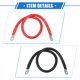 thumbnail image 5 of 1 par de cables inversores de batería de cobre, calibre 2 AWG, cable de batería de 2 pies, universal para coche, vehículo, RV, aplicación solar, cobre puro duradero, negro, rojo con anillo de 3/8" 5/16" Unique Bargains terminales de bateria automotriz, 5 of 7