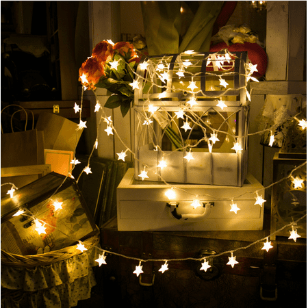 star string lights, led twinkle lights 40 led indoor fairy lights warm  white for patio wedding bedroom princess castle play tents decoration  (19.68ft,