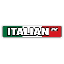 SignMission A-18-SS-Italian Italian Flag Aluminum Street Sign for Italy Italiano Flags Pride Restaurant