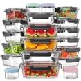 thumbnail image 1 of Recipientes de vidrio para almacenamiento de alimentos KEMETHY, 40 piezas, libres de BPA, 1 of 7