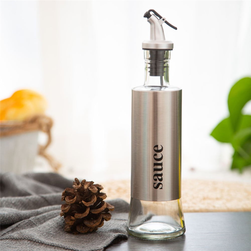 Oil Bottle Stainless Steel Oil Dispenser Vinegar Seasoning ...