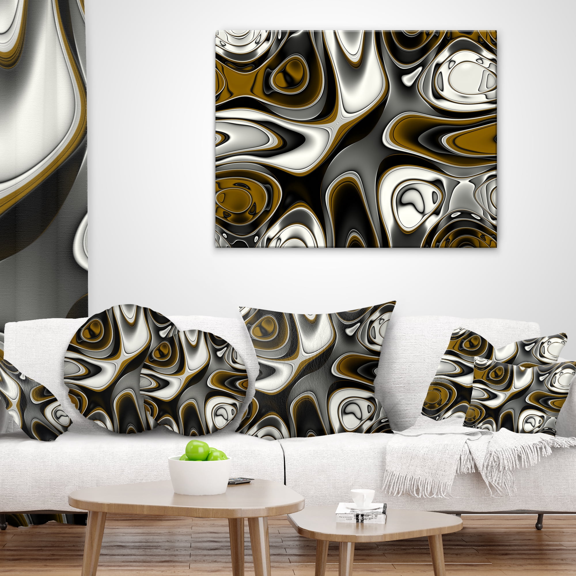 Designart Fantastic Fractal Abstract Pattern - Abstract Throw Pillow - 18x18