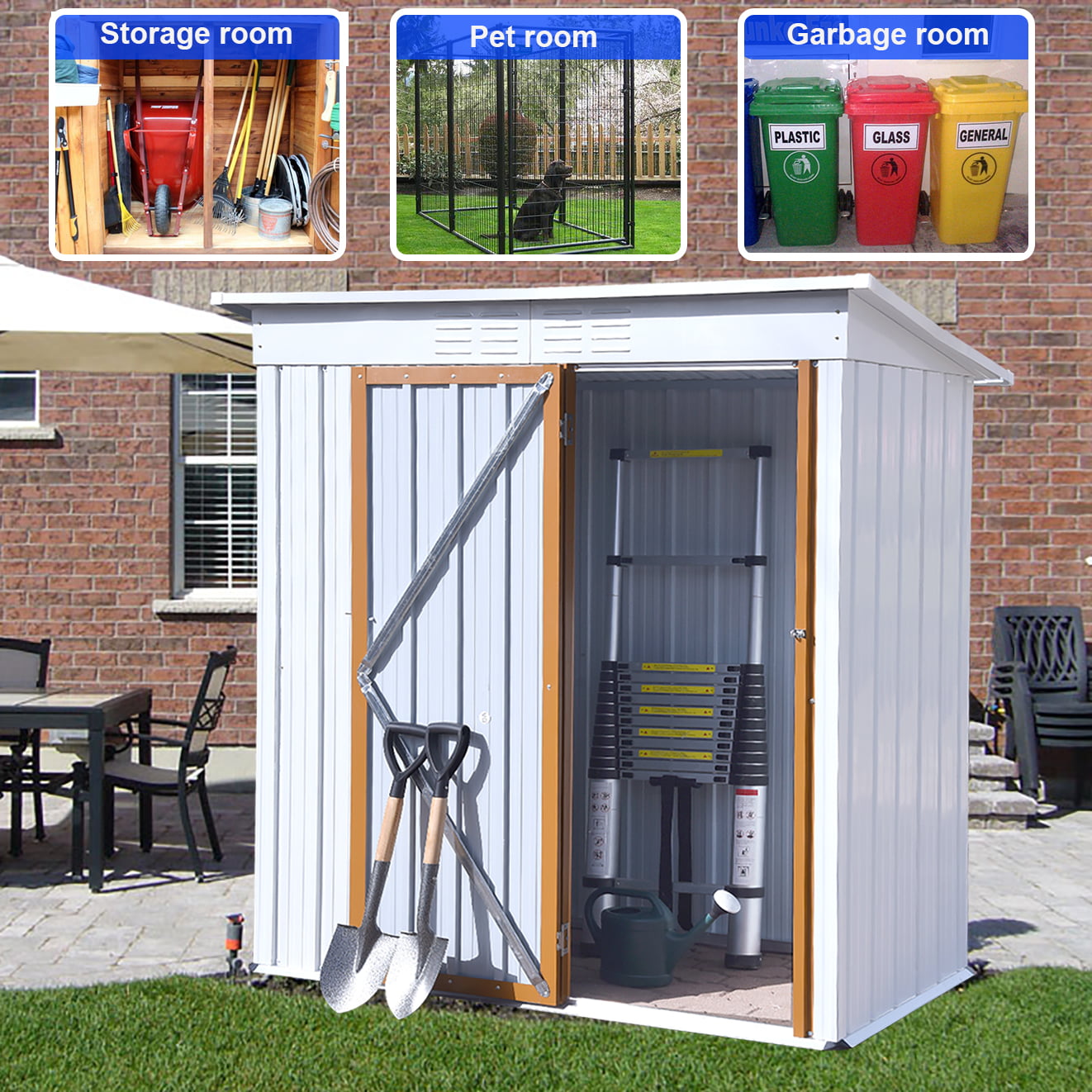 Utility Tool House Steel Storage Shed Galvanized Steel Tool Shed House