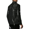 thumbnail image 3 of INSPIRE CHIC Metallic Jackets for Men's Shiny Party Nightclub Zipper PU Jacket, 3 of 4
