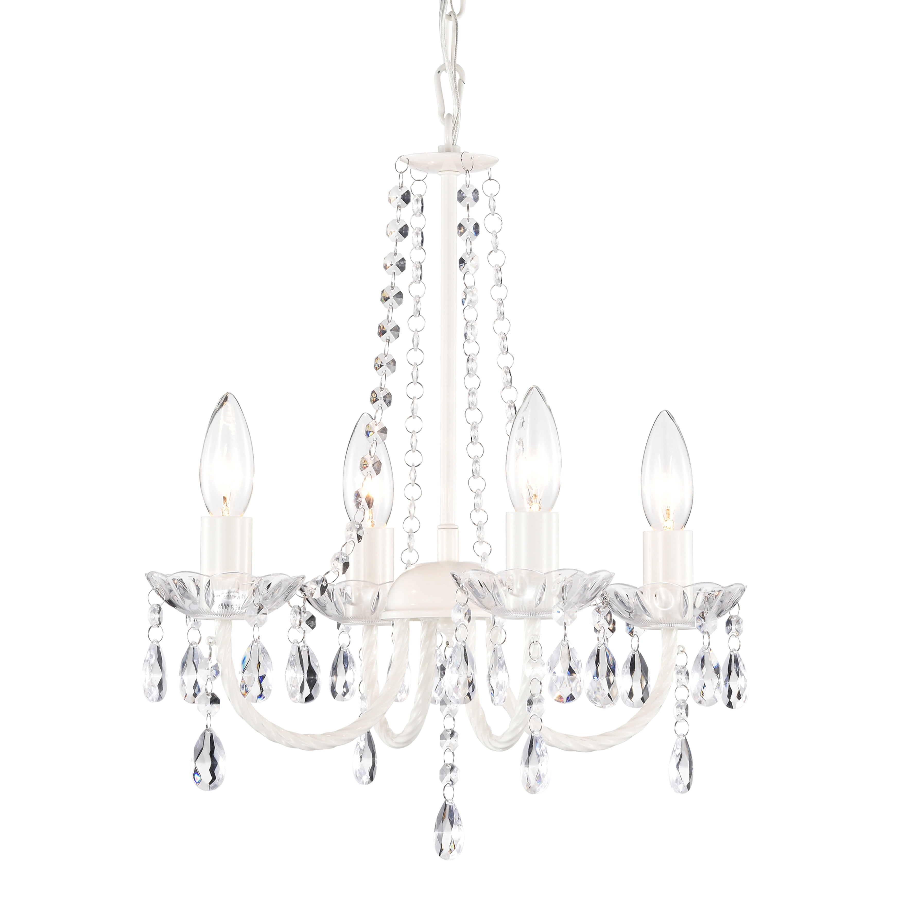 White Chandelier 4Light Crystal Chandelier Light Fixture Girl