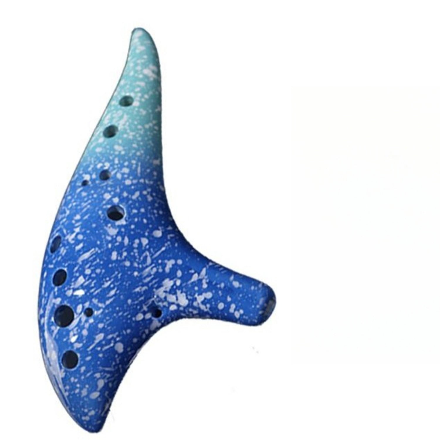 12 Hole Ceramic Ocarina Alto C Key Beginner Flute Instrument Starry Sky Glaze with Tutorial Music Practice Gift