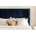 thumbnail image 2 of King Size Bed Frame in Blue Velvet, Nailhead Trim Wingback / Sleep Peacefully in an Elegant Bedroom, 2 of 2