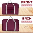 thumbnail image 6 of Lsupdaol 4 Pcs Foldable Travel Bags Bulk Foldable Travel Duffel Bags Waterproof Lightweight Carry on for Sports Gym Weekender Outing Overnight(Burgundy), 6 of 7