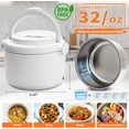 thumbnail image 4 of Lunch Box, 32 oz Portable  Warmer Heater, Lunch Warmer Portable for Work/Office//Travel 12V/24V/110V , Warming Soup & Meal, Spill-, Men & Women's Gifts, White, 4 of 7