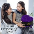 thumbnail image 6 of GLAMOUR BOUTIQUE 27-Piece Forever Flowers Heart Shape Box - Preserved Roses, Immortal Roses That Last A Year - Eternal Rose Preserved Flowers for Delivery Prime Mothers Day & Valentines Day - Purple, 6 of 9