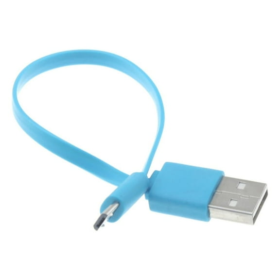 Charger MicroUSB Short USB Cable for LG Aristo 5 Phones - Cord Power Wire Flat Fast Charge Sync Blue P6J Compatible With LG Aristo 5 Models