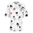 thumbnail image 2 of NAMTYQX Shirts for Women Trendy Plus Size Lapel Button V Neck Fashion Short Sleeve Comfort Soft Loose Fitting Casual White Size 2XL, 2 of 4