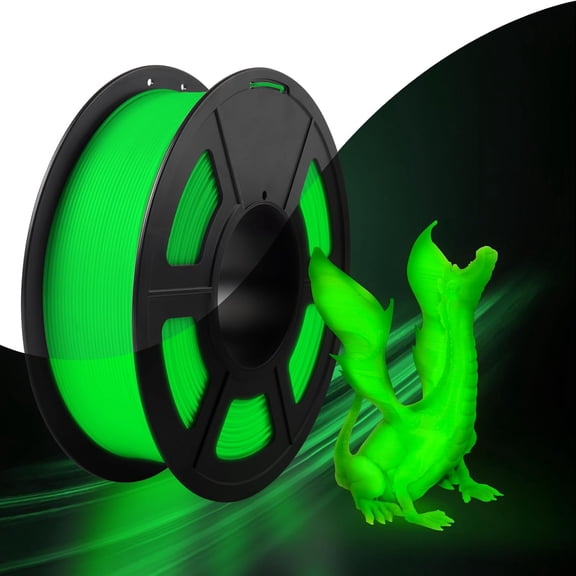 PLA Luminous 3D Printer Filament, 250g Spool, High Precision /- 0.03mm, Glow in the Dark blue/green, for Most FDM Printers, Filament for 3D Printing