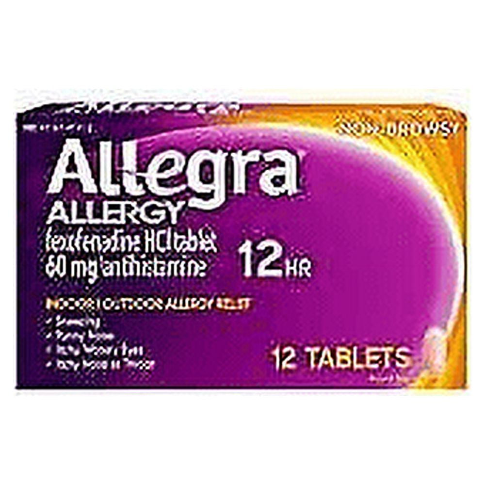 Allegra Allergy Fexofenadine 60mg Antihistamine Non-Drowsy, 12ct, 4-Pack