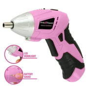 Pink Power Drill Set for Women - 18V Lightweight Pink Cordless Drill Driver & Electric Screwdriver Combo Kit with Tool Bag, Battery and Charger for Ladies Home Tool Kit