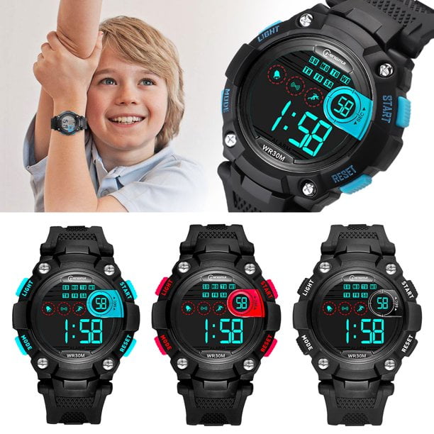 Kids Digital Watch for Girls Boys, Multi-functional Waterproof Sports Wrist Watch with Week Date Window, Alarm, EL Back-Light Display, Stopwatch