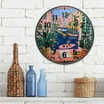 thumbnail image 3 of Yayeee Wall Clock Battery Operated 11.9" Silent Quartz Non-Ticking for Living Room Decor, Green Window, 3 of 8