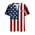 thumbnail image 4 of Fartey Plus Size Women American Flag Shirt 4th of July Patriotic V Neck T Shirts Independence Day Graphic Tees Summer Short Sleeve Tops Gifts Clothes Blue XXXL, 4 of 5