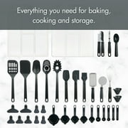 Mainstays 36 Piece Kitchen Gadget Set with Kitchen Cooking Utensils, and Drawer Organizer, Black