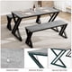 thumbnail image 5 of QinaQin Juego de mesa de cocina para 4 con 2 bancas, comedor ahorrador de espacio con estructura metálica resistente, ideal para cocina o departamento, 5 of 7