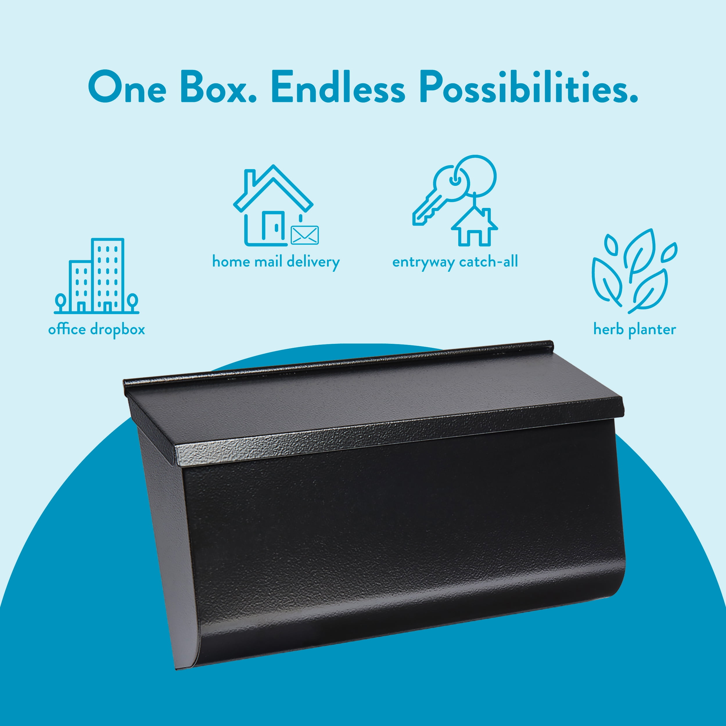 Architectural Mailboxes Woodlands Galvanized Steel, Medium, Wall-Mount Mailbox in Black