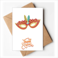 thumbnail image 1 of Mascara naranja Feliz Carnaval de Venecia Nota en blanco del sobre de la tarjeta de agradecimiento, 1 of 4