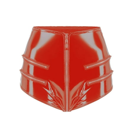Gunia Lingerie for Women High Gloss Leather Open Cut Shaping Shorts Underwear for Honeymoon Wedding Night