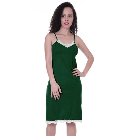 

Moomaya Womens Lace V Neck Nightgown Spaghetti Strap Sleepwear Nightdress-KRF