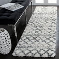 thumbnail image 3 of SAFAVIEH Fontana Daniel Diamond Shag Runner Rug, Ivory/Grey, 2'3" x 6', 3 of 9