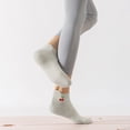 thumbnail image 2 of Yawlsow 4 Pairs Pilates Socks with Grips for Women, Grippy Socks with Cherry Embroidery for Yoga Barre Workout, Hospital, Size 5-10, 2 of 2