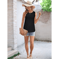 thumbnail image 4 of Camisas Casuales de Verano para Mujer, con Cuello Redondo y Mangas , Color Negro, Talla XL, 4 of 7