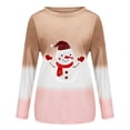 thumbnail image 3 of Pntutb Mujeres Moda O-cuello Suelto Muñeco de nieve Mangas largas tops Blusa Gradiente Sudadera Pntutb Pntutb-2265, 3 of 6