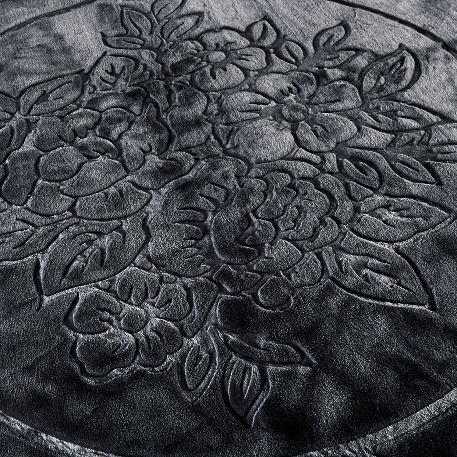 Heavy Thick Fleece Blanket King Size, 9lbs,1 Ply Silky Soft Warm Flower Embossed Raschel Winter Blanket, Minky Soft Plush Blanket for Sofa Bed, 85"x95", Dark Gray