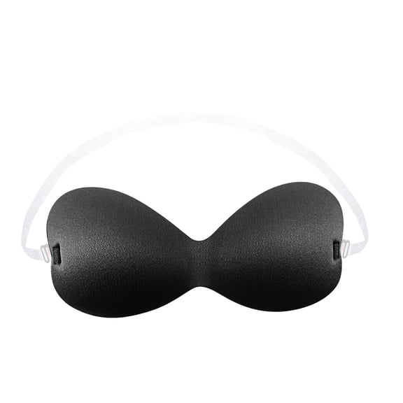 MSJUHEG Bras For Women Strapless Bra Women Thin Invisible Gathered Lift Sticky Bra Breathable Clear Strap Bra Adhesive Push Up Silicone Bras For Wedding Party Backless Dress Bralette Black A One Size